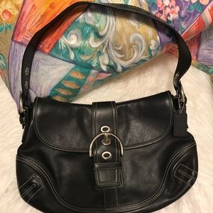 Coach -Black Clutch with Stylish Silver Buckle